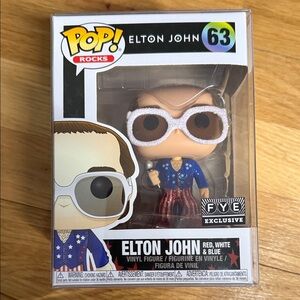 Funko Pop! Rocks Elton John Figure with Red, White, and Blue Outfit #63